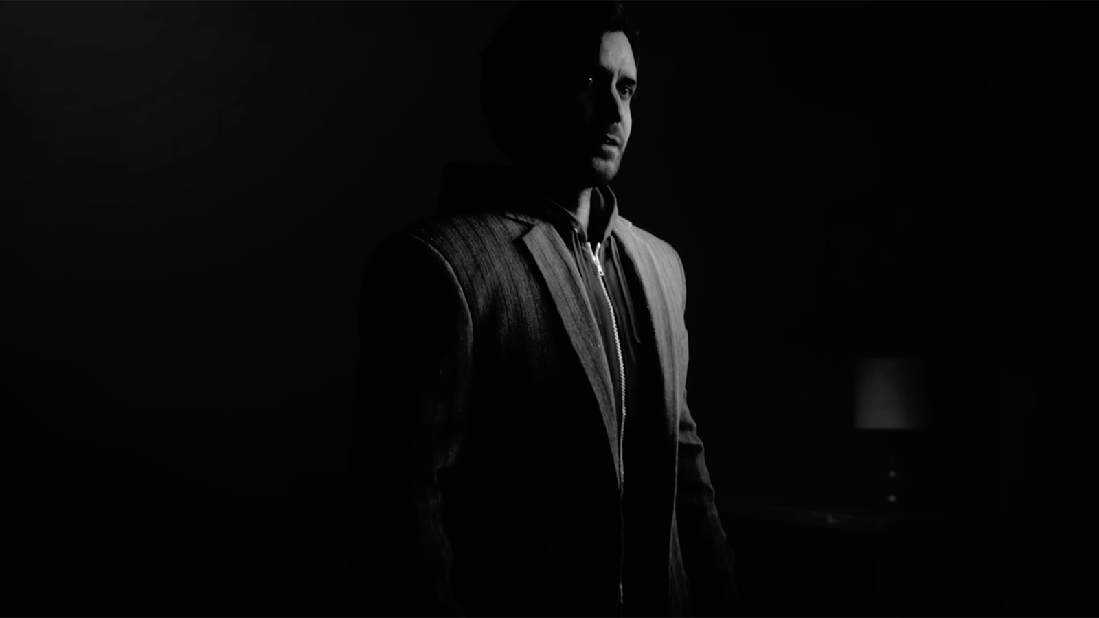 Alan Wake in a cutscene from Control's AWE DLC.