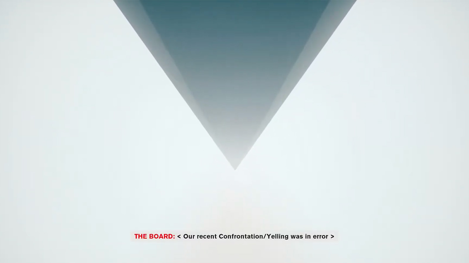 The Board speaking in a cutscene in Control's Foundation DLC.