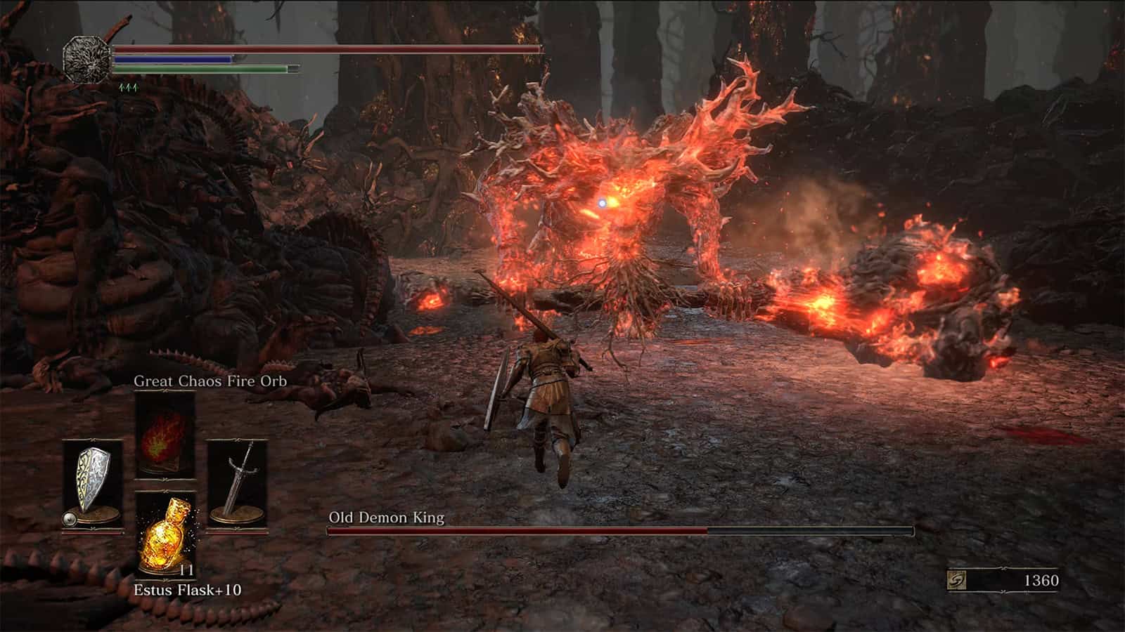 A screenshot of Old Demon King from my Dark Souls 3 game.