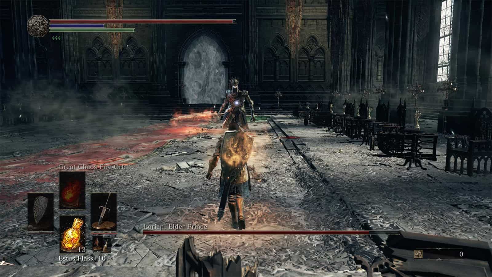 A screenshot of the Twin Princes from my Dark Souls 3 game.