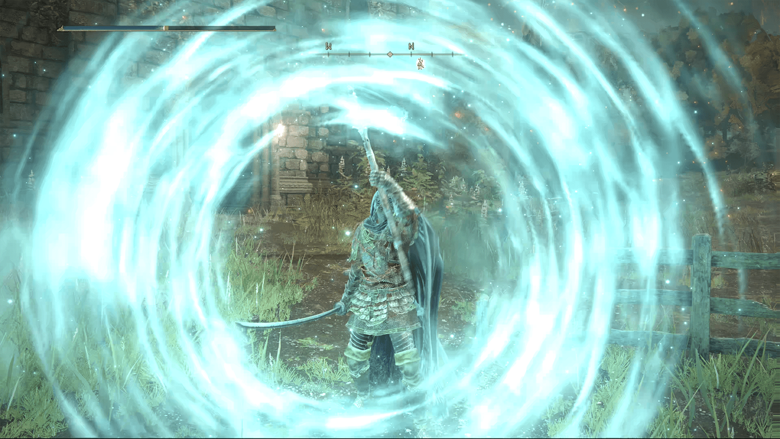 My Elden Ring sorcerer casting a spell.
