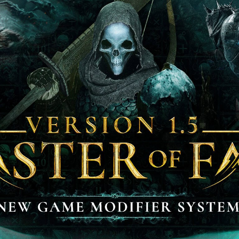 The artwork for Lords Of The Fallen's Master Of Fate update that showcases a character in a hood with a skull mask.