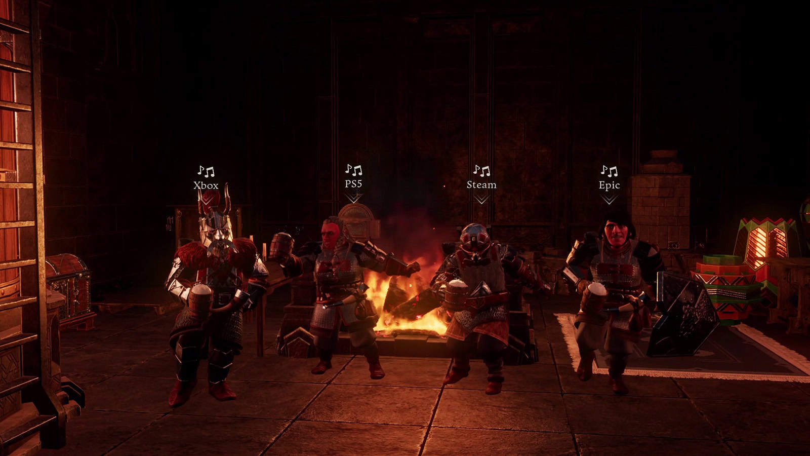 A screenshot of The Lord Of The Rings: Return To Moria, featuring playable characters in the mines.