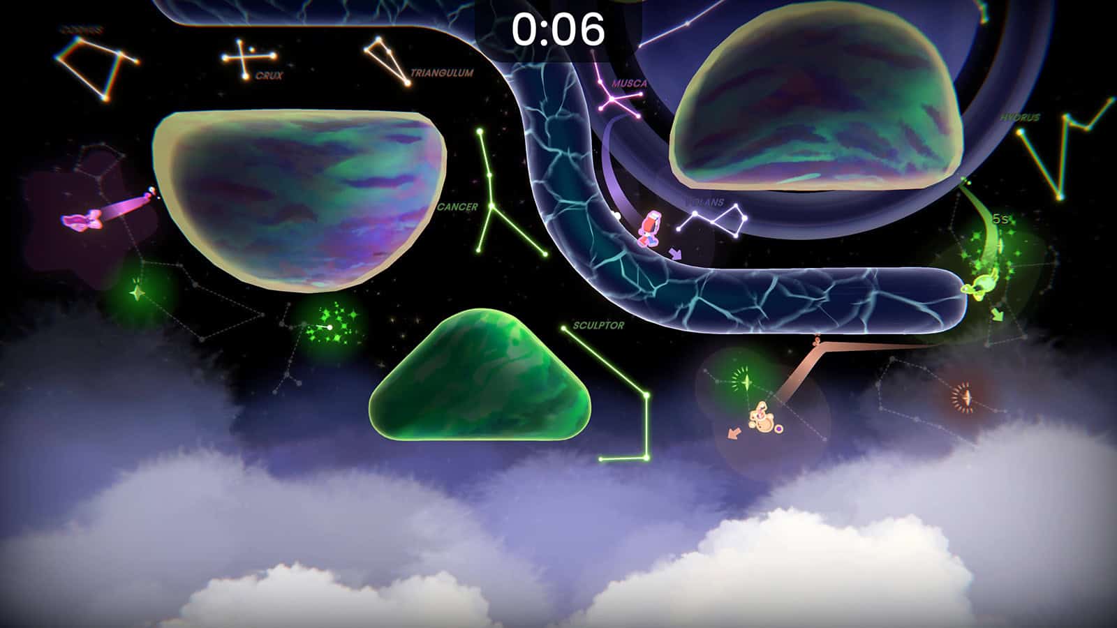 Another Which Way Up: Galaxy Games screenshot offering a look at the games available to play.