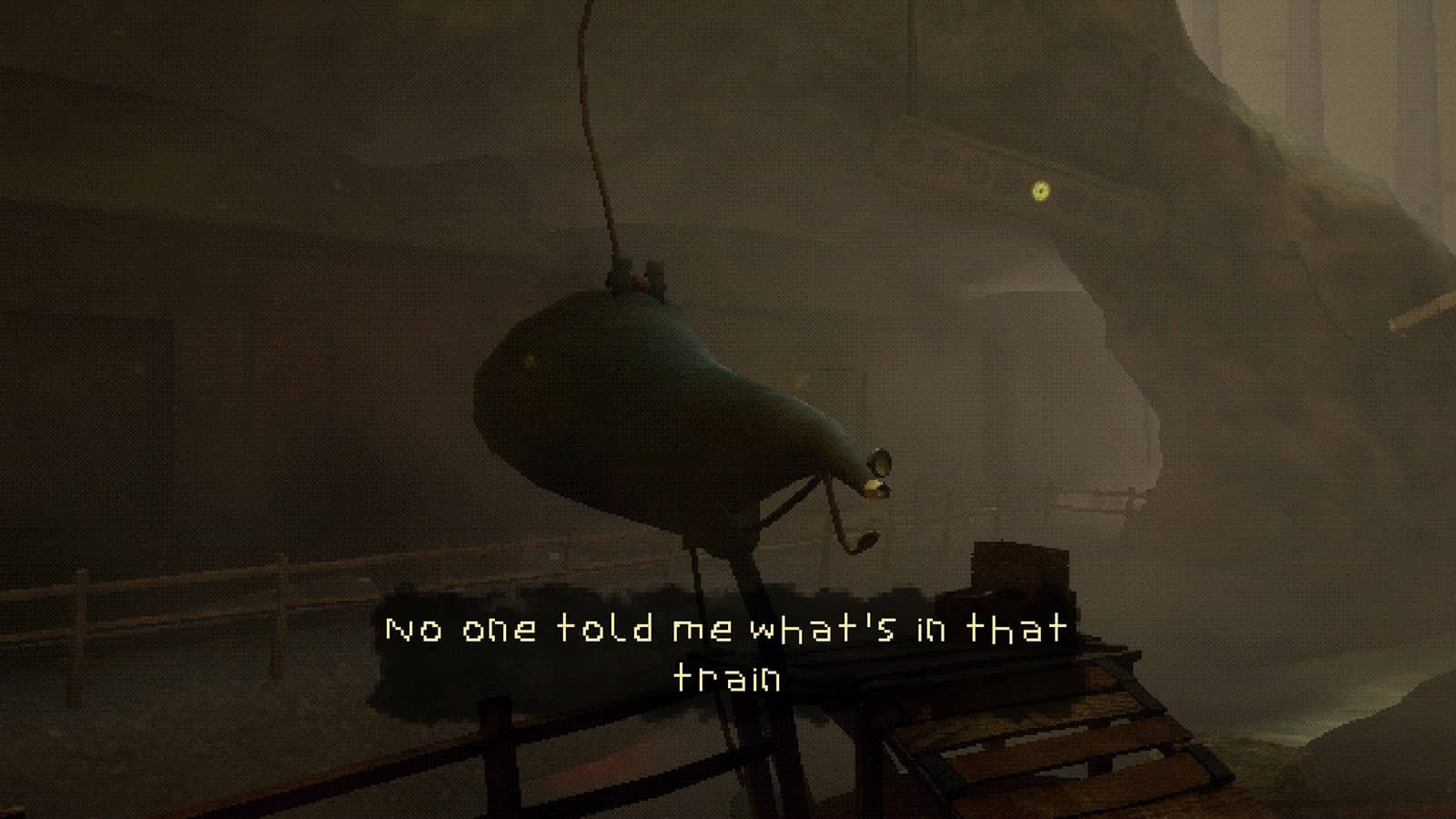 A screenshot from Threshold, showing the train.