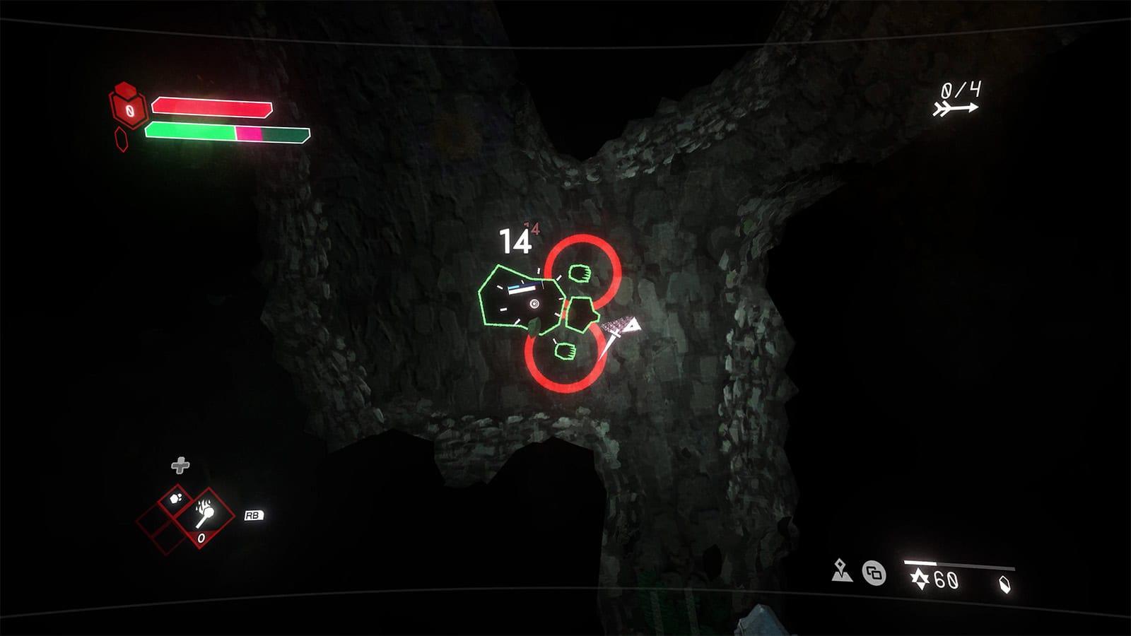 A screenshot of Void Sols showing off the game's combat system.